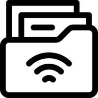 A wifi icon with a folder and a file vector