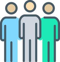 Three people standing together with one person in the middle vector