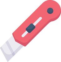 A red knife with a black handle on a white background vector