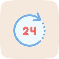 A flat icon with the number 24 in it vector