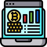 Bitcoin chart icon vector