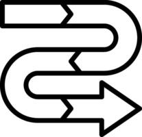 A black and white image of a curved arrow vector