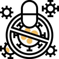 A black and white image of a pill with gears around it vector