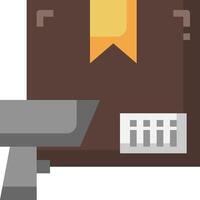 A camera and a box with a ribbon on it vector