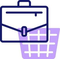 A briefcase and a basket on a white background vector