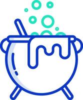 A cauldron with bubbles and a spoon vector