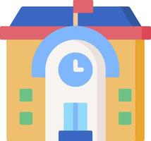 A building with a clock on the front vector