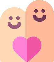 Two smiling faces with a heart in the middle vector