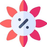 A red flower with a percentage symbol on it vector
