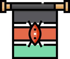 A flag with a black and orange stripe on it vector