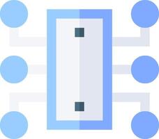 A blue and white square with four circles around it vector