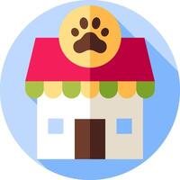 A dog's paw is on the front of a house vector