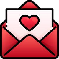 An open envelope with a heart inside vector