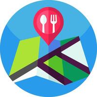A map with fork and spoon on it vector