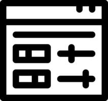 A black and white icon of a calculator vector