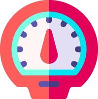 A flat icon of a speedometer vector