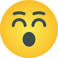 A yellow emoticion with eyes and mouth open vector