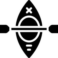 A black and white canoe with paddles on it vector