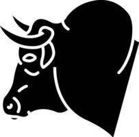 A black and white silhouette of a bull head vector