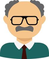 An old man with glasses and a tie vector