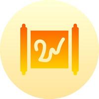 A yellow and orange icon with a scroll vector