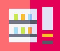 A vending machine with colorful shelves vector