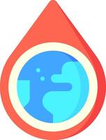 A drop with a globe in it vector