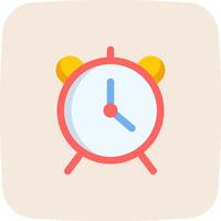 An alarm clock icon in a flat design vector