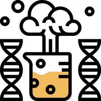 An icon of a beaker with a cloud and dna vector
