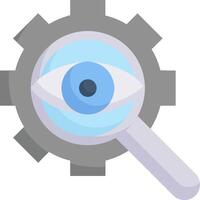 A magnifying glass with an eye on it vector