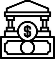 A bank with a dollar sign on top of it vector