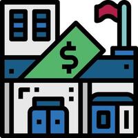 A building with a dollar sign on it vector