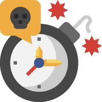 A clock with a skull and a speech bubble vector
