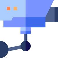 A blue robot with a ball on its head vector
