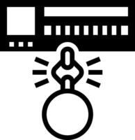 A black and white icon of a key vector