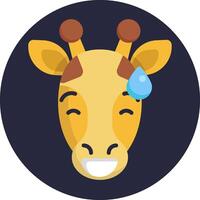 A giraffe with a tear on its face vector