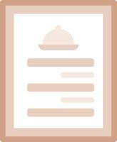 A menu icon with a plate on it vector