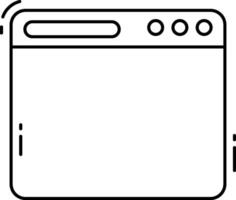 A black and white illustration of a computer screen vector