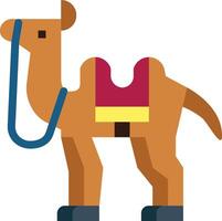 A camel with a saddle on its back vector