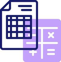 A calculator and a paper with a calculator on it vector