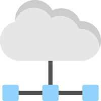 A cloud with two blue boxes connected to it vector