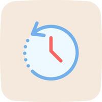 A clock icon with a red arrow pointing to the right vector
