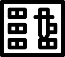 A black and white icon of a pencil and a square vector