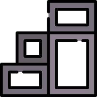 A black and white image of a stack of boxes vector
