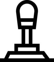 A black and white icon of a microphone vector