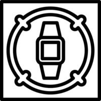 A watch icon in a square frame vector