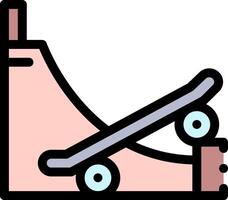 A skateboard is sitting on a ramp vector