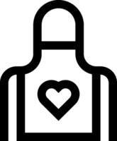 A black and white icon of a heart with apron vector