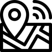 A map with a location icon and a wifi icon vector