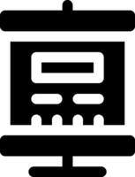 A black and white image of a computer monitor vector